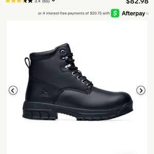 Ace Works Boots Steel Toe Men's Black Lace-Up with Padded Collar